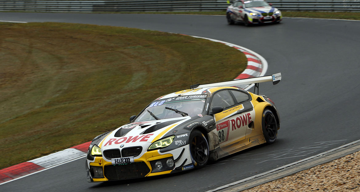 The second Rowe Racing BMW M6 GT3 with start number 98 crossed the finish line in fourth place with Marco Wittmann, Tom Blomqvist, and Philipp Eng.