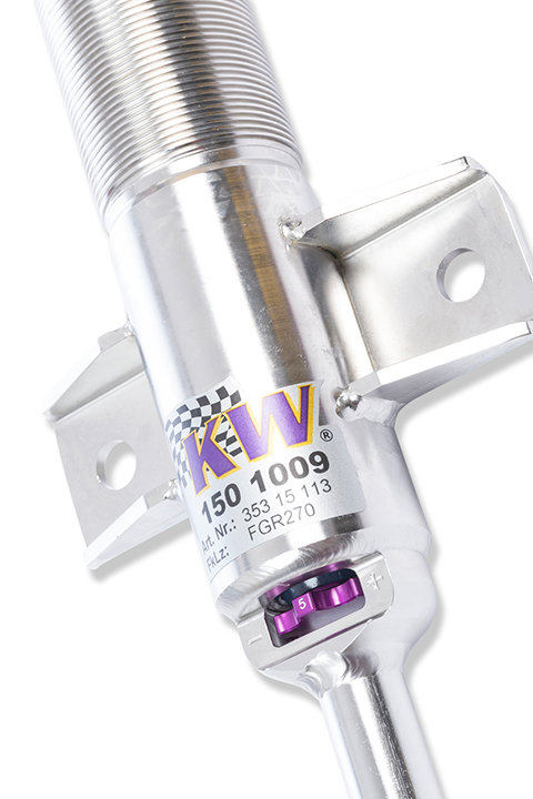 In the KW Variant 3, a click wheel adjustable with twelve clicks is integrated in each damper.
