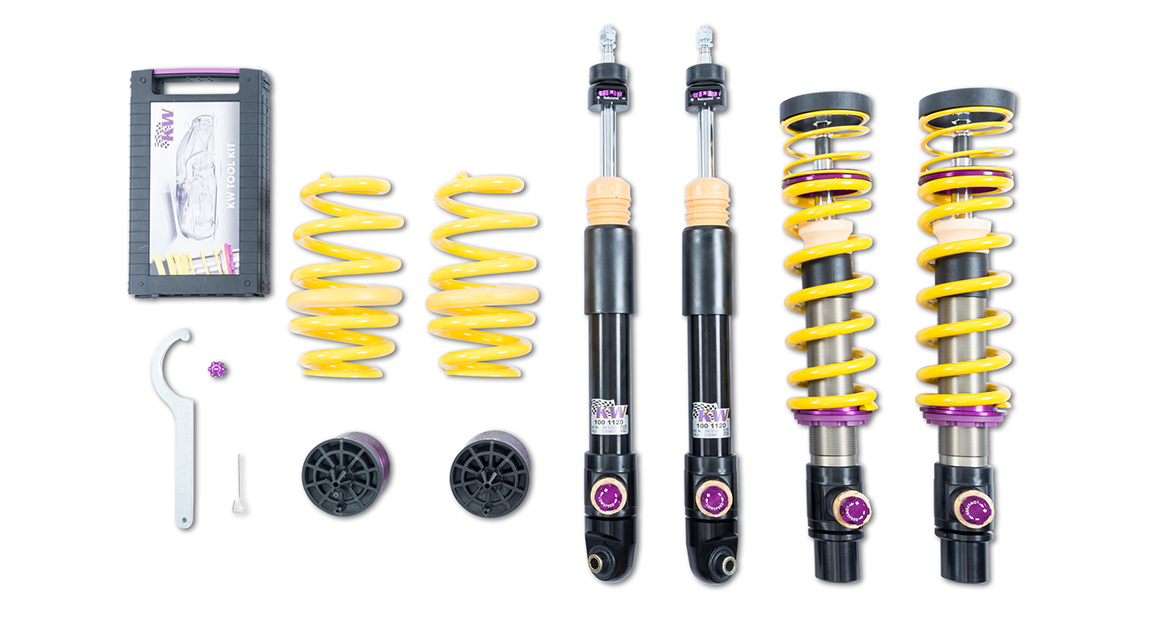 The suspension has three-way adjustable high-performance dampers, which allow the driving behavior to be individually adjusted to their personal preferences. With just a few simple steps, the preset 
