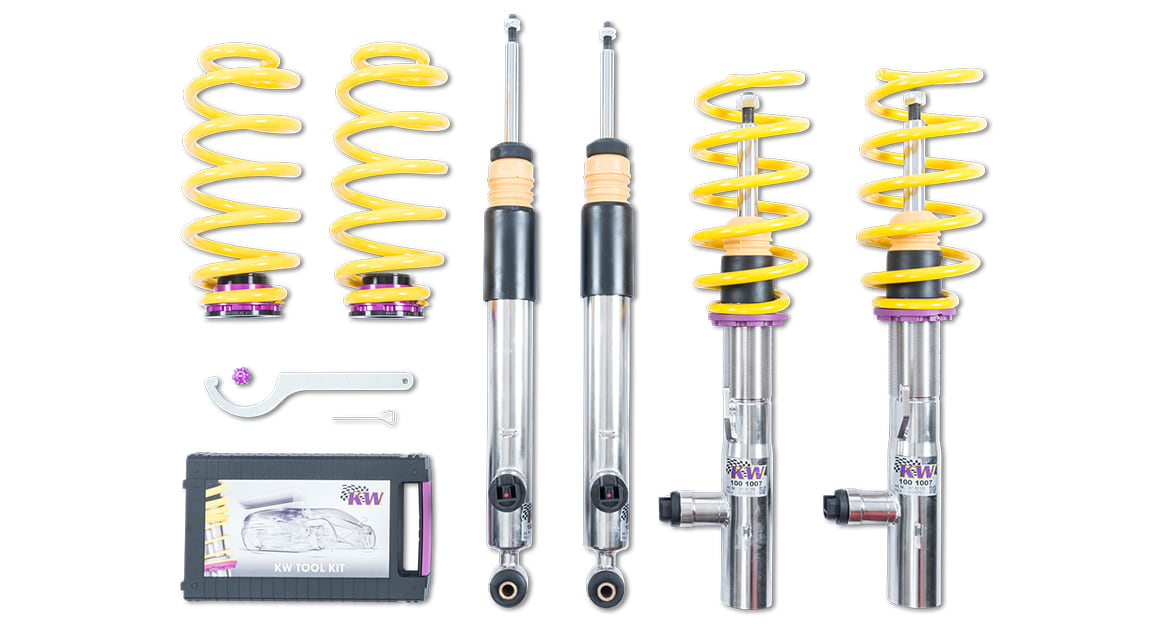 The electronically adjustable KW DDC plug & play coilover suspensions are also available for the Audi RS3 sedan and the Audi RS3 Sportback of the GY series.