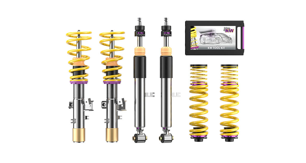 The scope of delivery of our popular KW V3 coilover kit