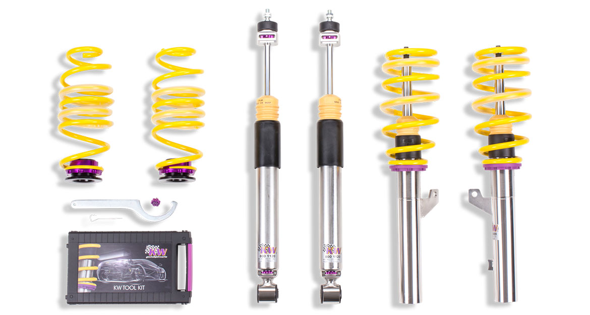 The KW Variant 3 dampers include two-stage compression and rebound valves.