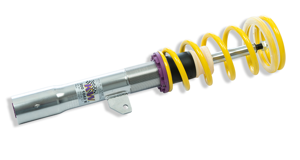 Stainless steel front axle suspension strut for a BMW M135i xDrive