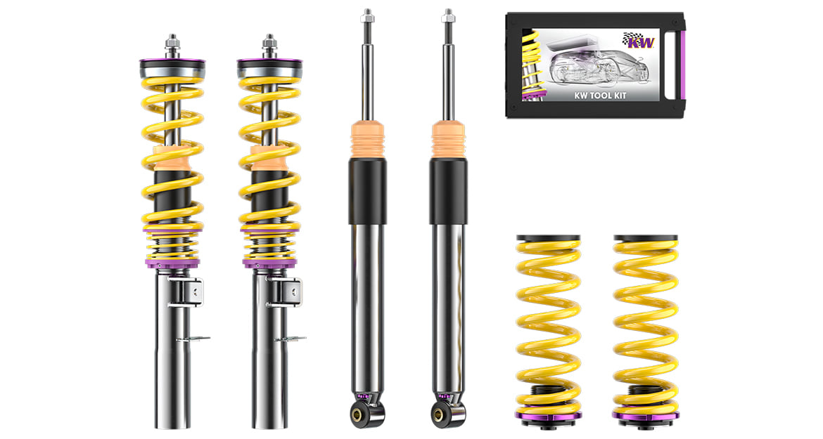 Made in Fichtenberg: the KW V3 coilover suspension is made of stainless steel.