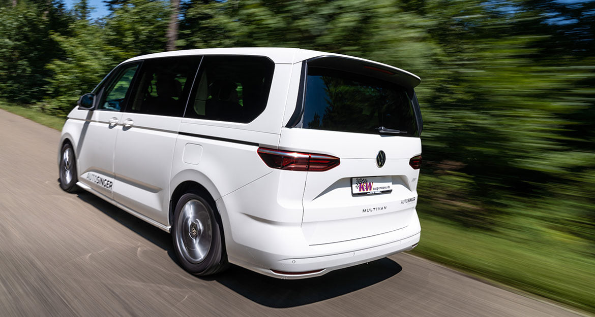 The KW coilover kit gives the T7 Multivan with its new VW platform a sporty and harmonic driving characteristic.