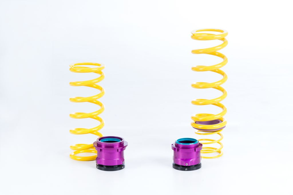 Detail of height adjustable springs made by KW for Mercedes-AMG GT (Type 197)
