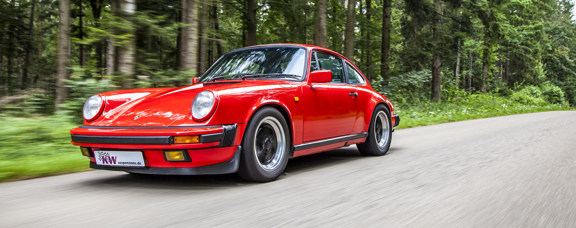 KW coilovers in a Porsche 911 G-Modell